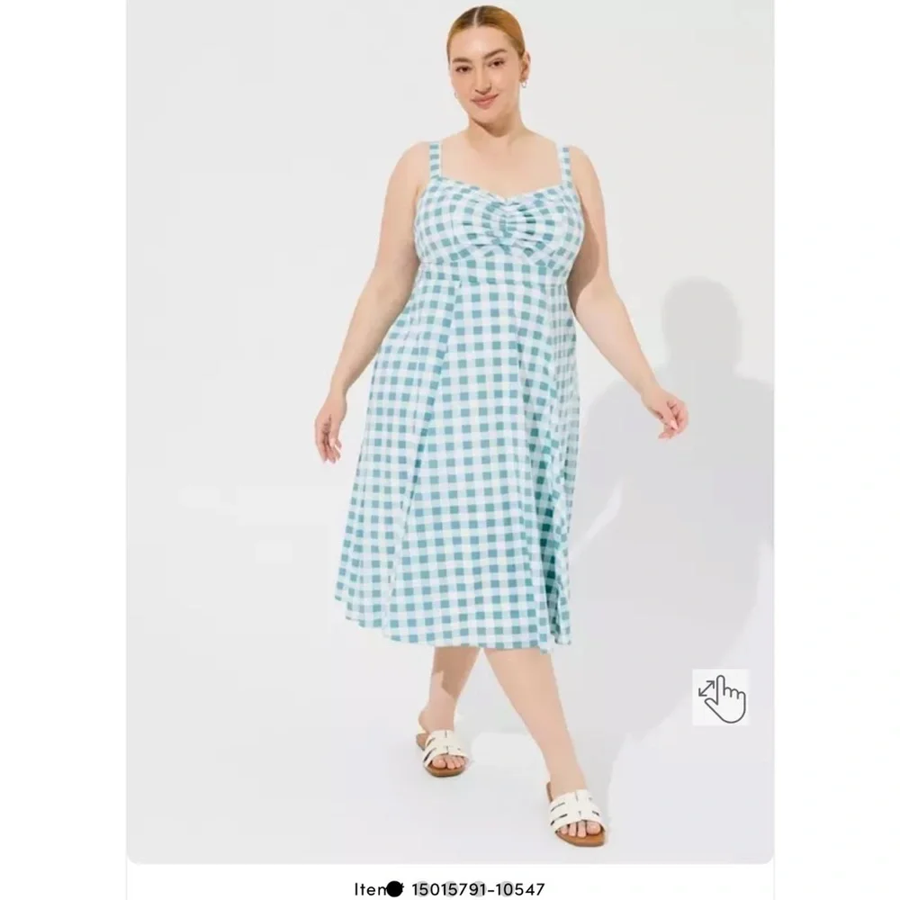 Torrid Midi Poplin Fit & Flare Dress
